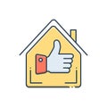 Color illustration icon for Best home, exquisite and property