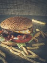 Best homemade burger Royalty Free Stock Photo
