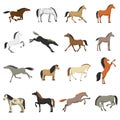 Best Horse Breeds Pictures Icons Set