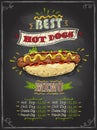 Best hot dogs here chalkboard menu Royalty Free Stock Photo