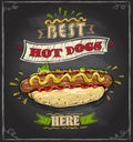 Best hot dogs here chalkboard menu Royalty Free Stock Photo