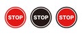 Stop sign icons. Simple vector.