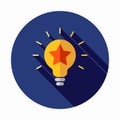 Best idea icon, star icon. Light bulb icon. Lamp illustration