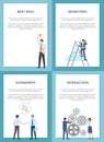 Business Set of Posters with Successful People