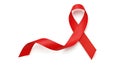 Best Isolated Red Awareness Ribbon on White Royalty Free Stock Photo