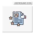 Best job resume color icon