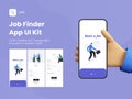 Best Job Seeker or Finder App UI Kit with Multiple Screens for Mobile Application and Responsive