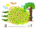 Best labyrinths. Can you help each little snake find the way to his nest? Logic puzzle game. Brain teaser book with maze. Kids