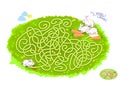 Best labyrinths. Can you help the Easter bunny find the way to his friends? Logic puzzle game. Brain teaser book with maze.