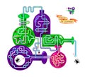 Best labyrinths. Can you help the little spider find the way out of chemistry lab? Logic puzzle game. Brain teaser book with maze