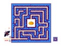 Best labyrinths. Help the bat find the way to the pumpkin. Logic puzzle game. Brain teaser book with maze. Royalty Free Stock Photo