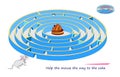 Best labyrinths. Help the mouse the way to the cake. Logic puzzle game. Brain teaser book with maze. Kids activity sheet. Royalty Free Stock Photo