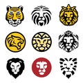 Best Lion head logo vector set