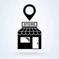 The best location pin of the store location. Icon location of the icon image of the best Shop in the city. Flat style vector