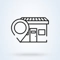 The best location pin of the store location. Icon location of the icon image of the best Shop in the city. Linear style vector