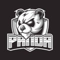 Panda head shield mascot logo