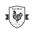 Best Meat Premium Quality Retro Poultry Logo Template, Badge with Chicken for Butchery, Meat Shop, Packaging or Royalty Free Stock Photo