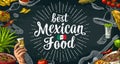 Best mexican food handwriting lettering and vintage engraving