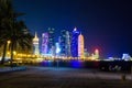 Best modern city view at night in the meddle east Qatar