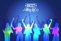 Best Music Silhouette People Dancing Live Concert Banner Colorful Musical Poster