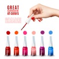 Best Nail Polish Colors Realistic Poster Royalty Free Stock Photo