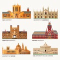 Best National Universities. Flat Buildings of Yale, Oxford, Harvard and Cambridge, Princeton and UCL University College