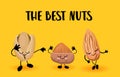 The best nuts character. Useful vegan food. Nuts are good