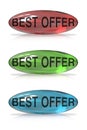 Best offer button Royalty Free Stock Photo