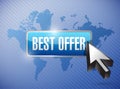 Best offer button illustration design over a world Royalty Free Stock Photo