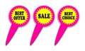 Best offer, choice and sale label Royalty Free Stock Photo