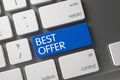 Best Offer CloseUp of Keyboard. 3D. Royalty Free Stock Photo