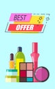 Best Offer Cosmetics Set, Vector Illustration