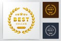 The best offer. Golden laurel wreath label with crown and stars, royal luxury award for best business logo Ideas. Inspiration logo Royalty Free Stock Photo