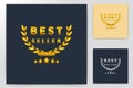 The best offer. Golden laurel wreath label with crown and stars, royal luxury award for best business logo Ideas. Inspiration logo Royalty Free Stock Photo