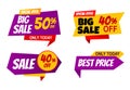 Best offer price and big sale pricing tag badge design