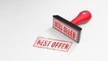 BEST OFFER rubber Stamp 3D rendering Royalty Free Stock Photo