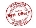 Red round stamp with text Best offer Royalty Free Stock Photo