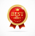 Best Offer Sale Label Medal. Vector Royalty Free Stock Photo