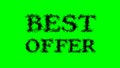 Best Offer smoke text effect green isolated background