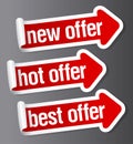 Best offer stickers. Royalty Free Stock Photo