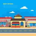 Best Offers Cafe And Restaurant Flat Illustration Royalty Free Stock Photo