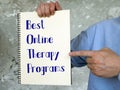 Best Online Therapy Programs sign on the piece of paper