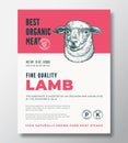 Best Organic Meat Abstract Vector Packaging Design or Label Template. Farm Grown Steaks Banner. Modern Typography and Royalty Free Stock Photo