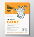 Best Organic Meat Abstract Vector Packaging Design or Label Template. Farm Grown Steaks Banner. Modern Typography and Royalty Free Stock Photo