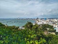 Best panoramic view of Pattaya viewpoint from Pratumnak Hill. Pattaya city skyline in Chonburi Thailand