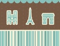 Best Paris sights. Vector illustration.