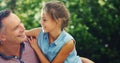 The best part of the day is being with you. an affectionate little girl spending quality time with her father outdoors. Royalty Free Stock Photo