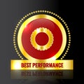 Best performance gold logo/badge with gear icon