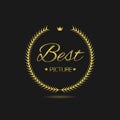 Best picture golden laurel wreath label