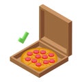 Best pizza delivery icon isometric vector. Food courier Royalty Free Stock Photo